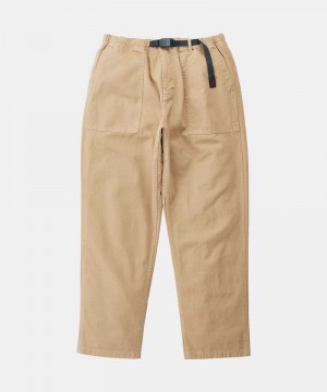 Beige Gramicci Loose Tapered Ridge Women's Pants | QJCMGW481