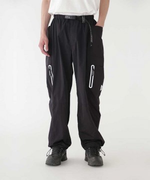 Black Gramicci Gramicci x and wander Patchwork Wind Men's Pants | WKDPYV243