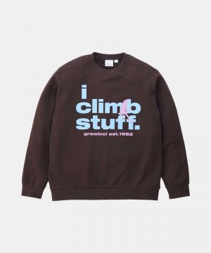 Brown Gramicci I Climb Stuff Unisex Tops | RESYIJ369