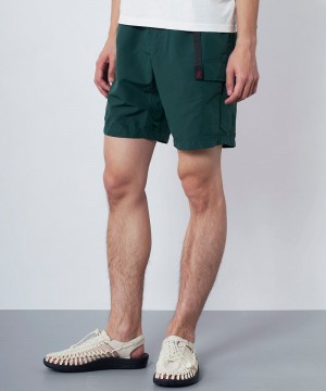 Deep Green Gramicci Shell Cargo Men's Shorts | XVERYD958