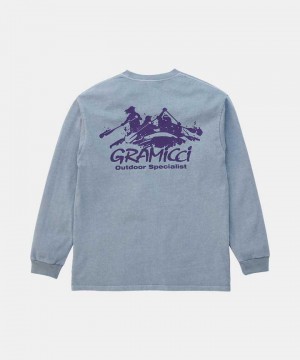 Grey Blue Gramicci Class 5 L/S Unisex Tops | KERJTX987