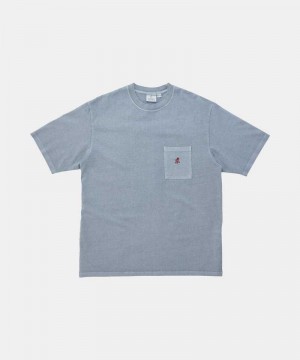 Grey Blue Gramicci One Point Unisex Tops | PUXFZA815