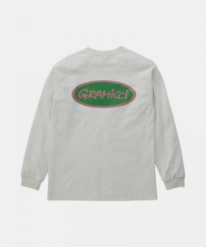 Grey Gramicci Gramicci Oval L/S Unisex Tops | CZUMTY742