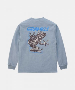 Grey Gramicci Sticky Frog L/S Unisex Tops | YCVOLR693