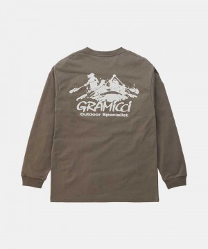 Light Brown Gramicci Class 5 L/S Unisex Tops | UJGBSO391