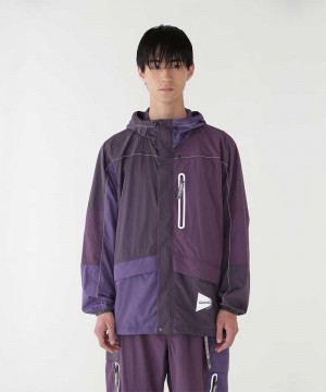 Purple Gramicci Gramicci x and wander Patchwork Wind Men's Outerwear | QGPKTV623