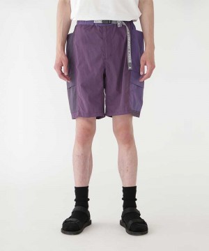 Purple Gramicci Gramicci x and wander Patchwork Wind Men's Shorts | NBAUJC584