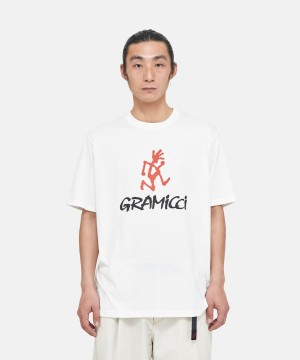 White Gramicci Gramicci Logo Unisex Tops | XWALJT490