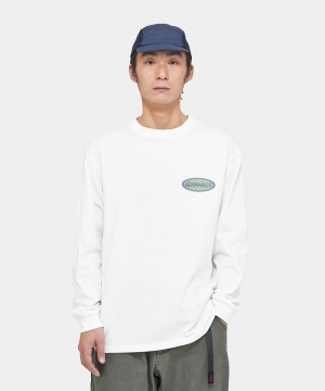 White Gramicci Gramicci Oval L/S Unisex Tops | CKBLOD058