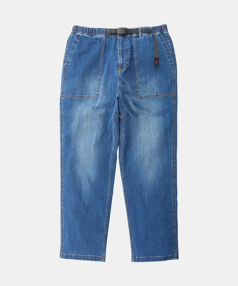 Blue Gramicci Stretch Denim Loose Tapered Ridge Men's Pants | ZHXKRW539