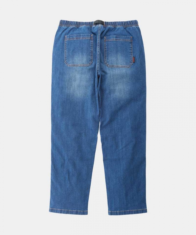 Blue Gramicci Stretch Denim Loose Tapered Ridge Men's Pants | ZHXKRW539