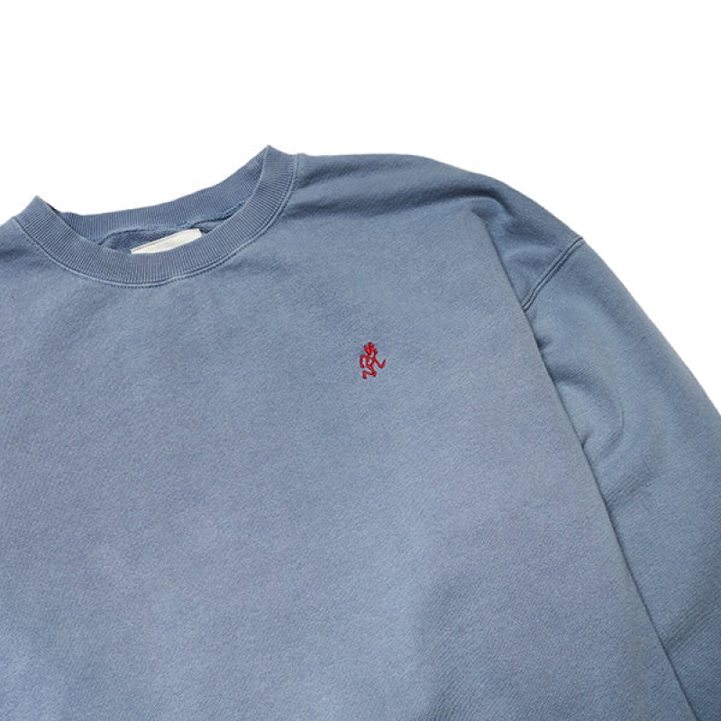 Grey Blue Gramicci Sweat Unisex Tops | AKTJVZ231