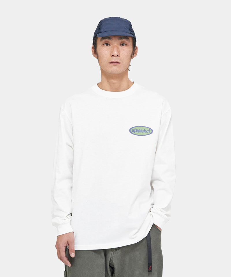 White Gramicci Gramicci Oval L/S Unisex Tops | CKBLOD058