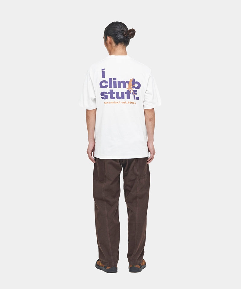 White Gramicci I Climb Stuff Unisex Tops | LWGTIK068