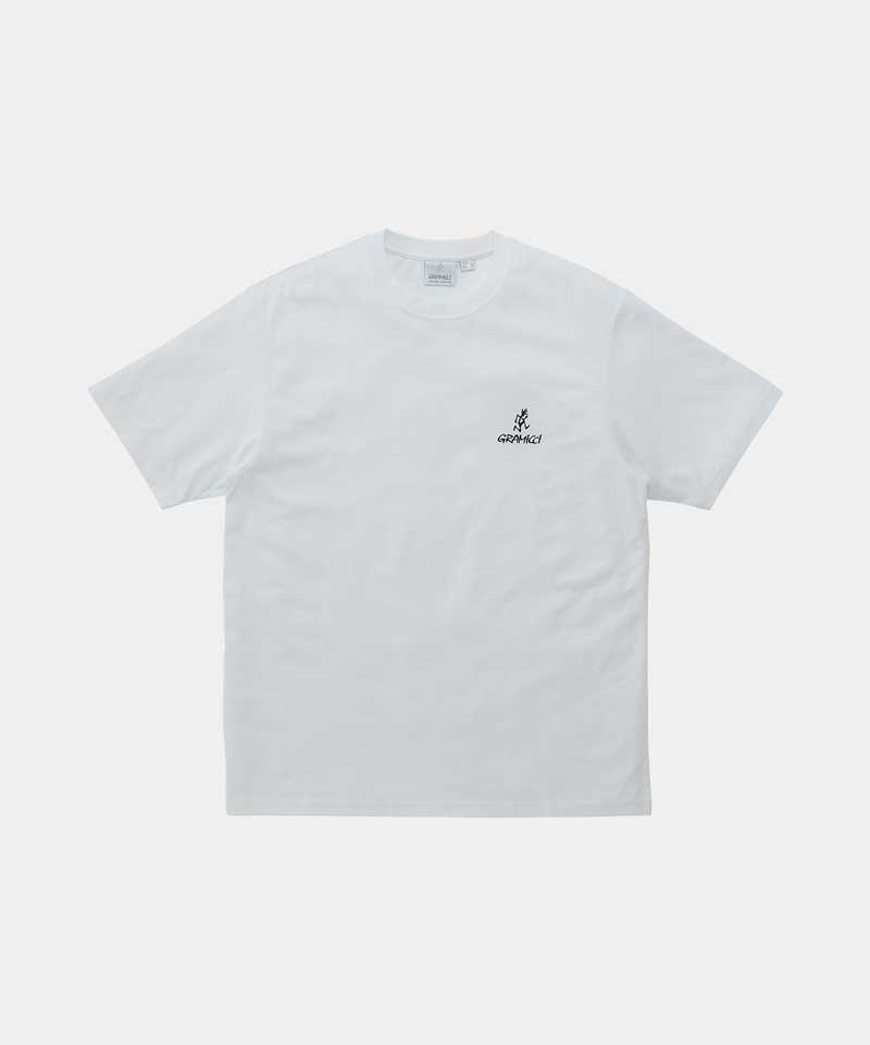 White Gramicci One Point Logo Unisex Tops | JMFEVU307