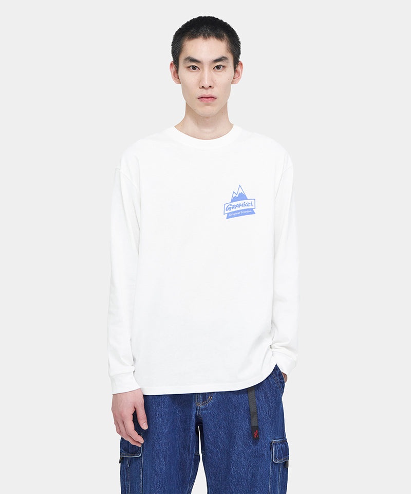 White Gramicci Peak L/S Unisex Tops | TGQVMJ025