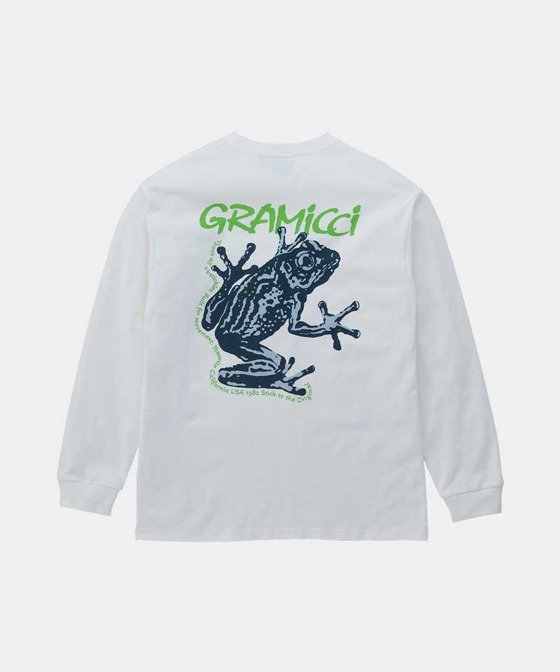 White Gramicci Sticky Frog L/S Unisex Tops | VMRTKY681