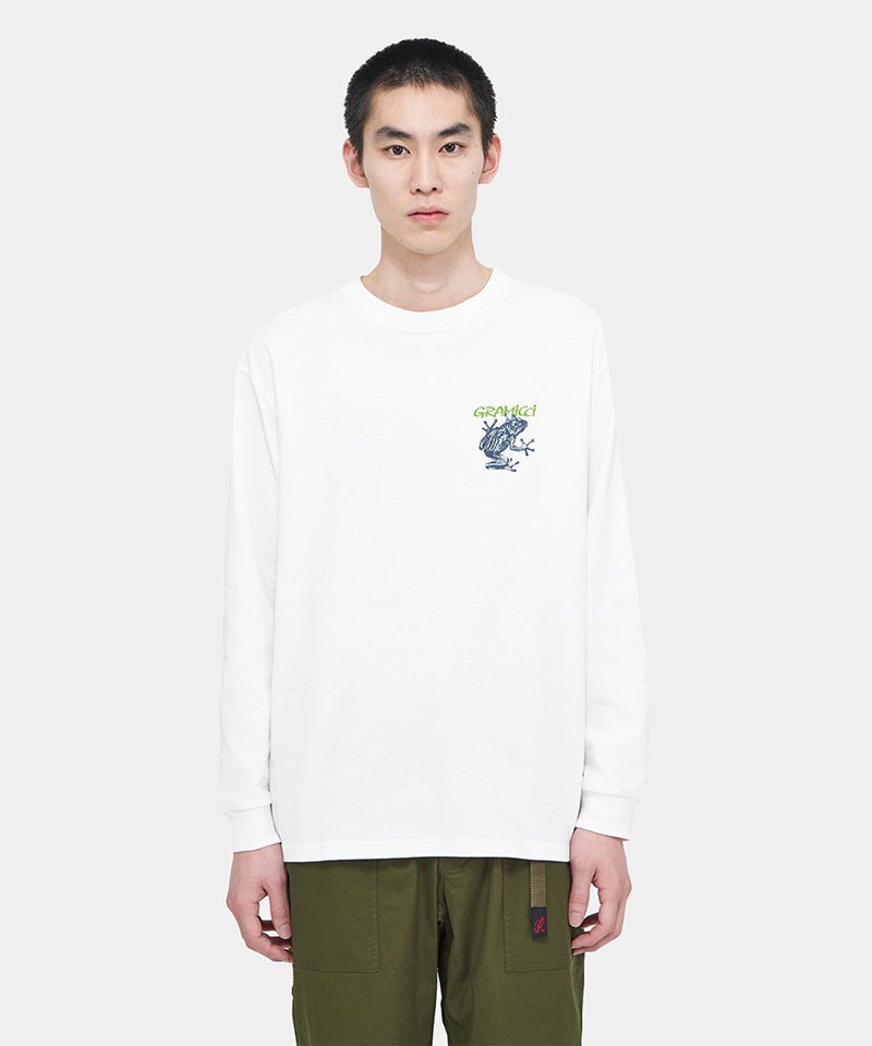 White Gramicci Sticky Frog L/S Unisex Tops | VMRTKY681